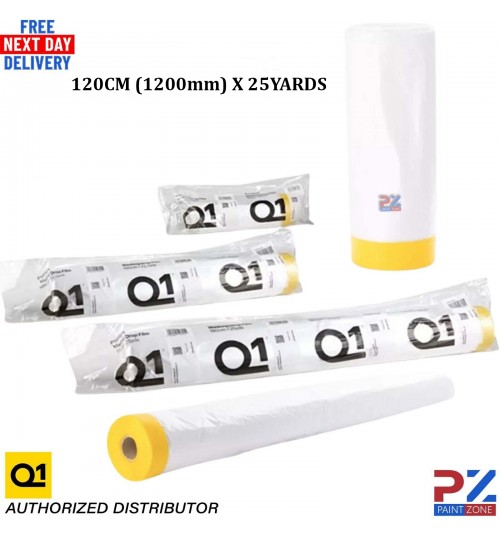 Q1 Masking Tape Drop Film 120cm 1200mm Painting Cover Sheet Pull Down Roll Smart Repair 25yds